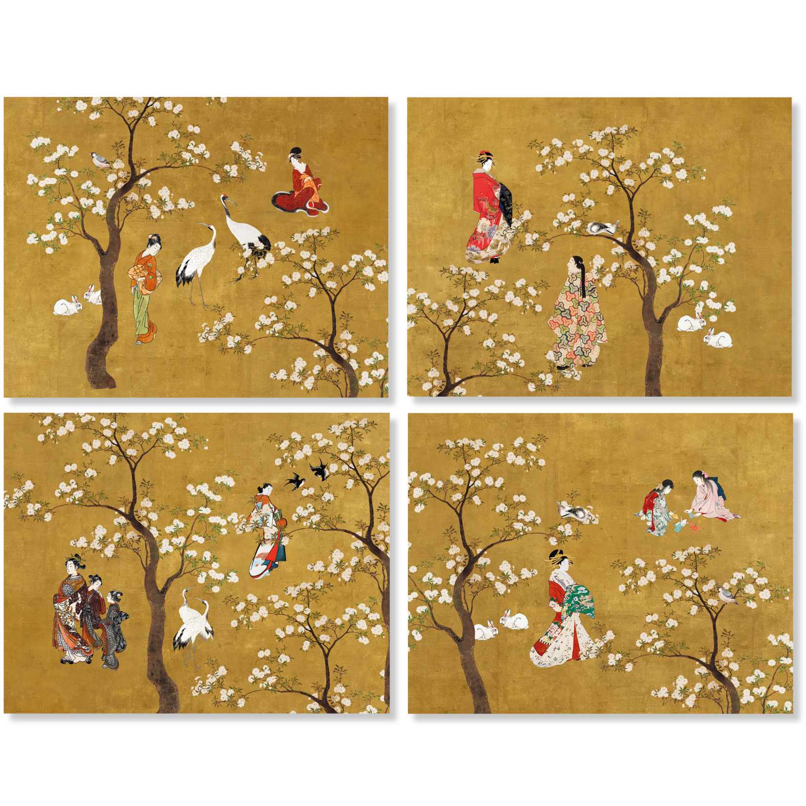 Set of 4 Placemats Premium Linen «Ukiyo» 100% Made in Italy The Napking