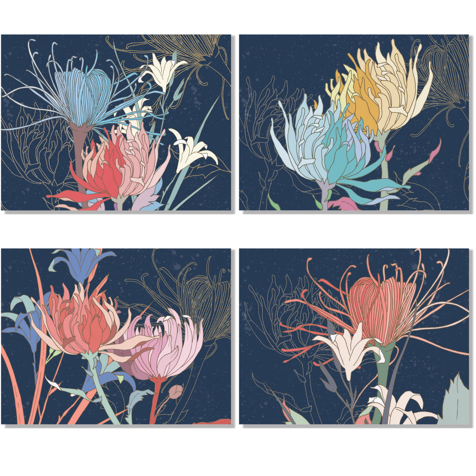 Set of 4 Placemats Premium Linen «Akiko» 100% Made in Italy