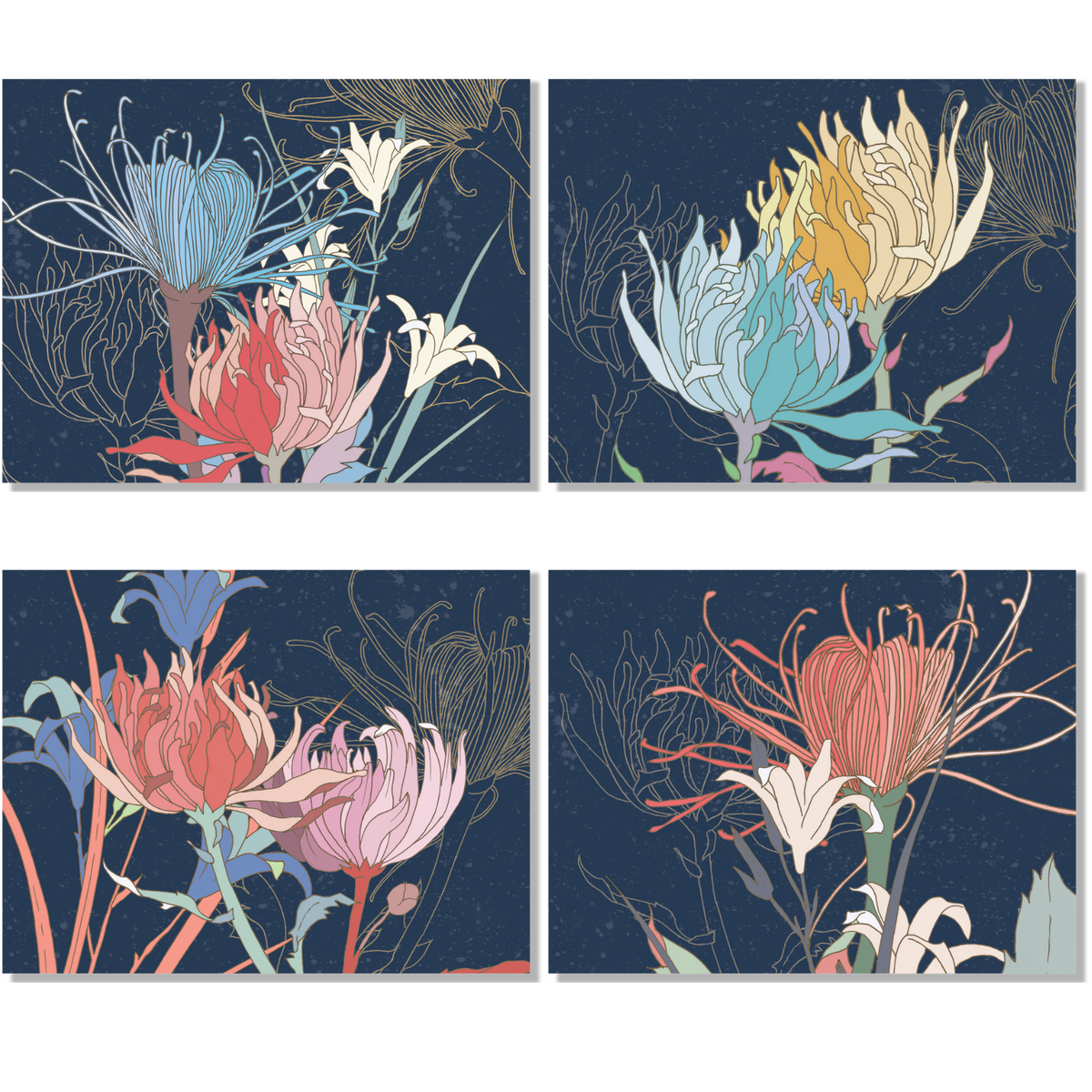 Set of 4 Placemats Premium Linen «Akiko» 100% Made in Italy