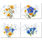 Set of 4 Placemats «Alpi Flora» Linen 100% Made in Italy - The Napking