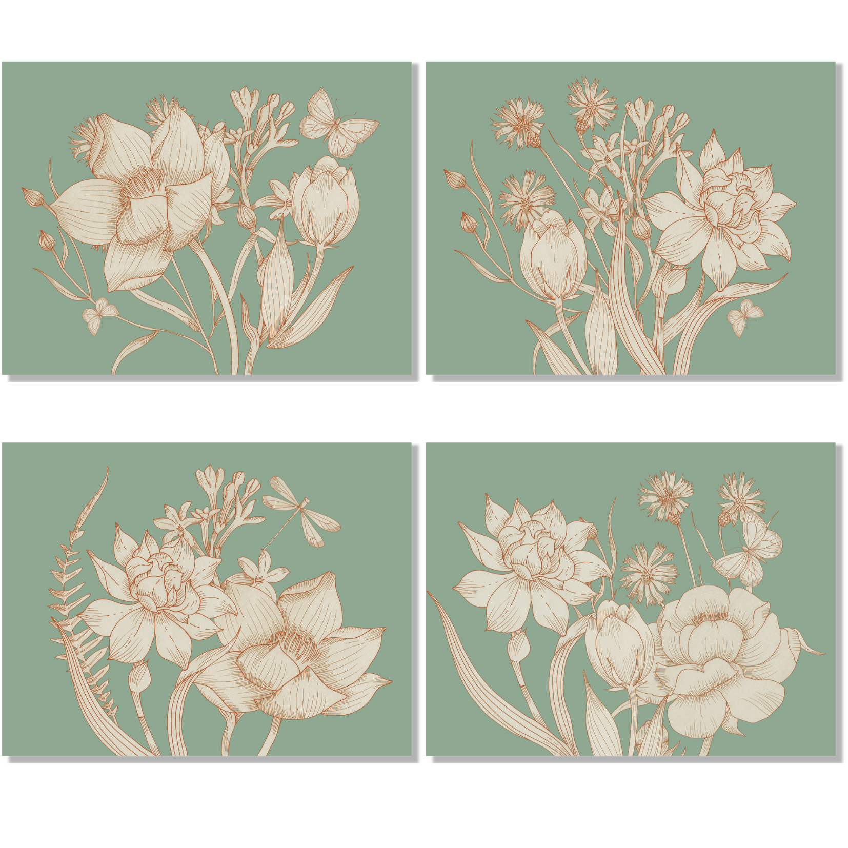 Set of 4 Placemats «Amelie» Cotton Satin 100% Made in Italy - The Napking