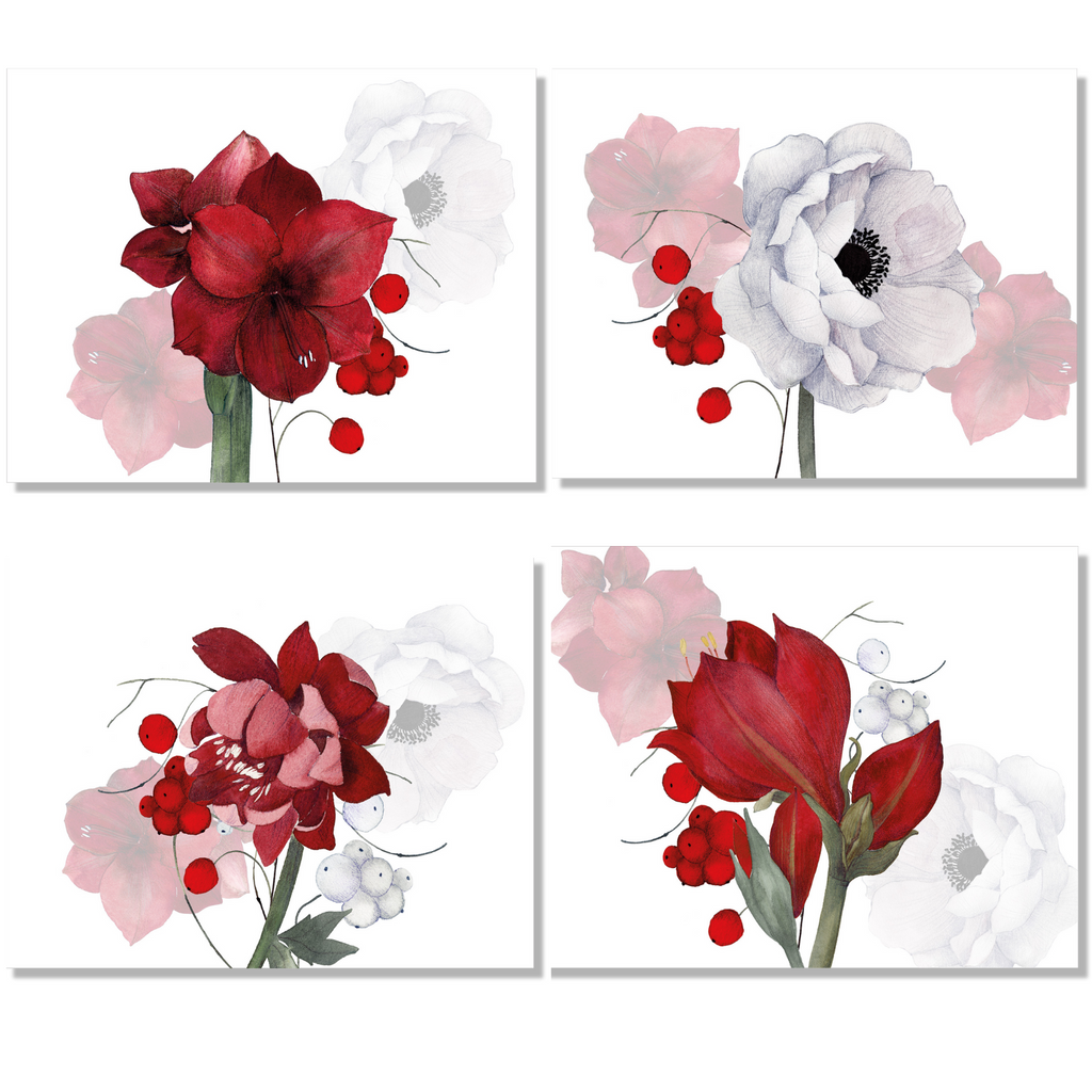 Set of 4 Placemats Premium Linen «Anemoni» 100% Made in Italy The Napking