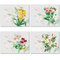 Set of 4 Placemats «Blooming» Cotton Satin 100% Made in Italy