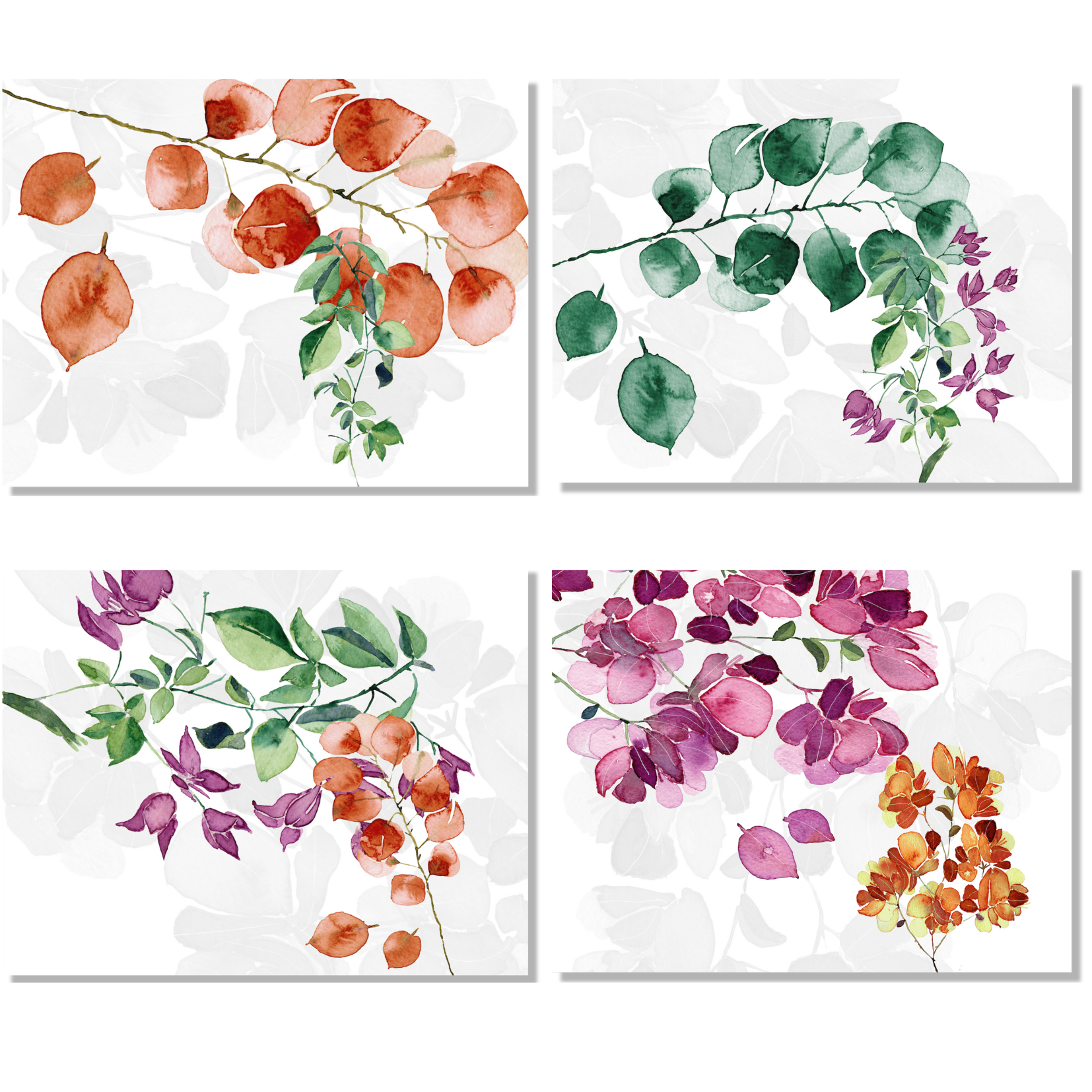 Set of 4 Placemats «Bouganvillea» Linen 100% Made in Italy