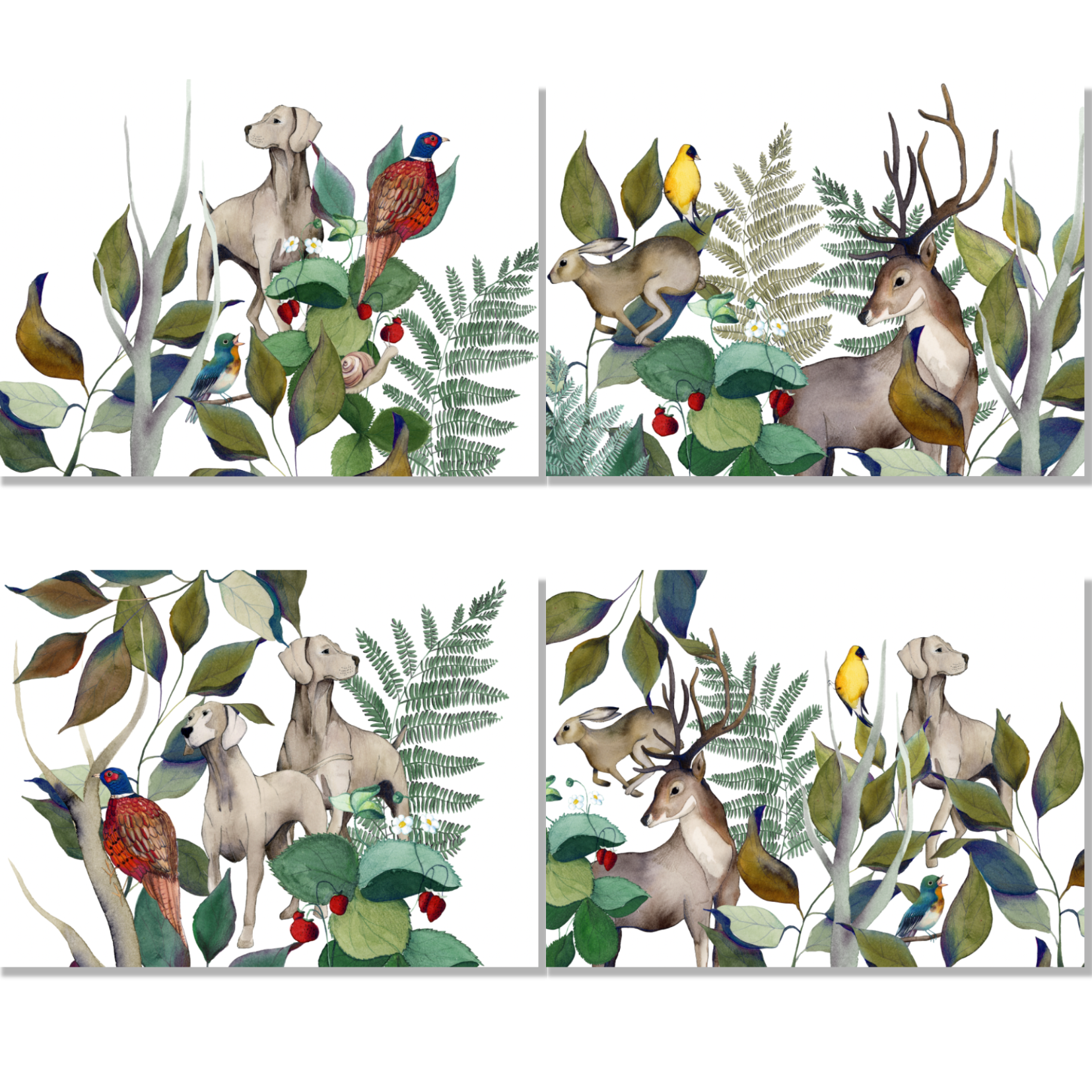 Set of 4 Placemats «Caccia» Linen 100% Made in Italy