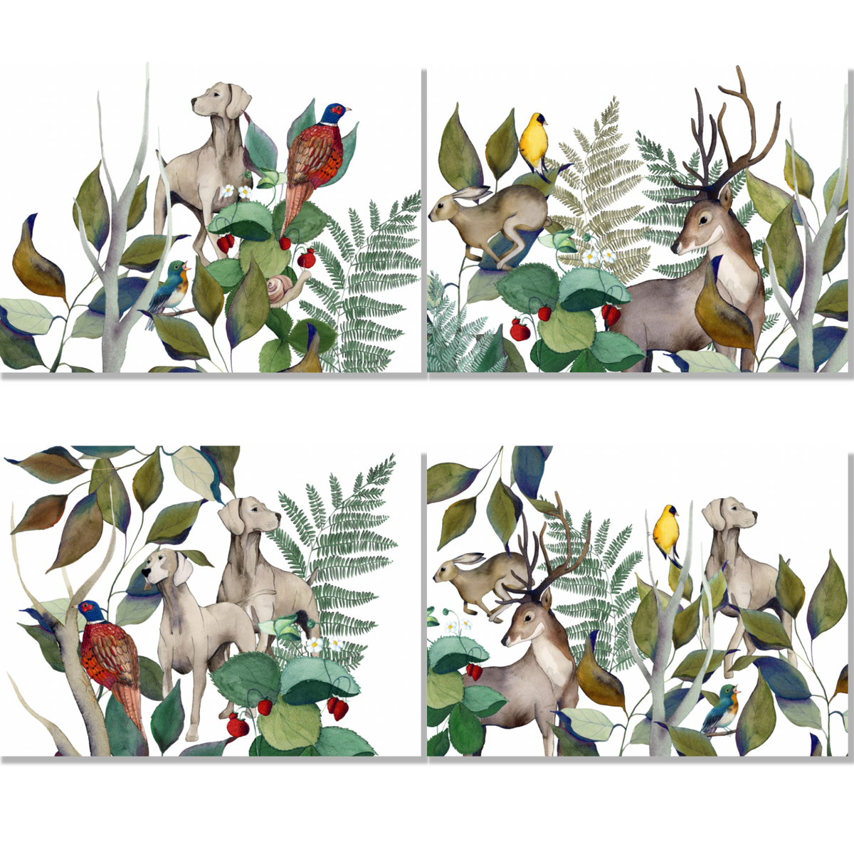 Set of 4 Placemats «Caccia» Linen 100% Made in Italy