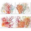 Set of 4 Placemats «Corals» Linen 100% Made in Italy - The Napking