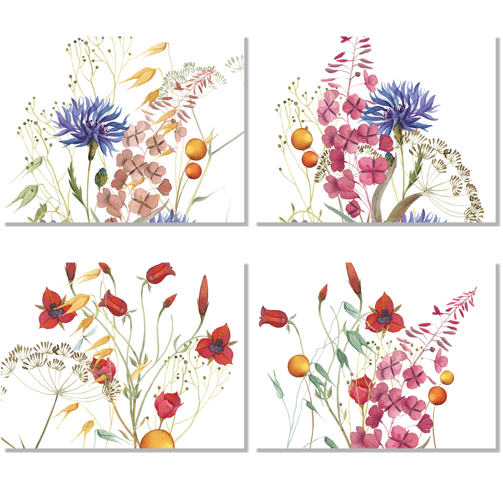 Set of 4 Placemats «Fiordaliso» Linen 100% Made in Italy - The Napking