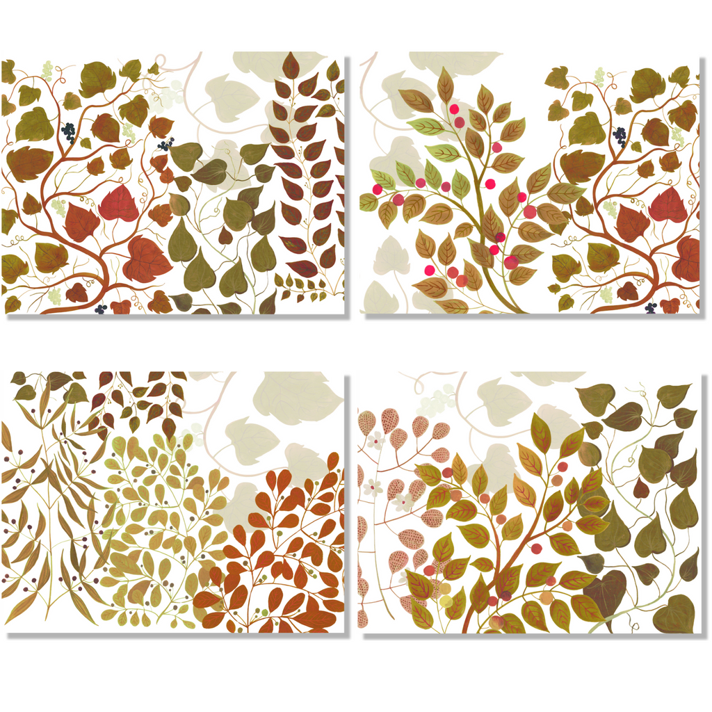 Set of 4 Placemats «Foliage» Linen 100% Made in Italy