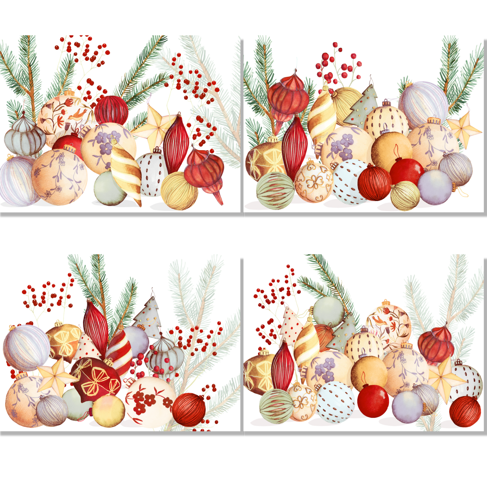 Set of 4 Placemats «Jingle» Linen 100% Made in Italy