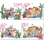 Set of 4 Placemats «La Riviera» Linen 100% Made in Italy