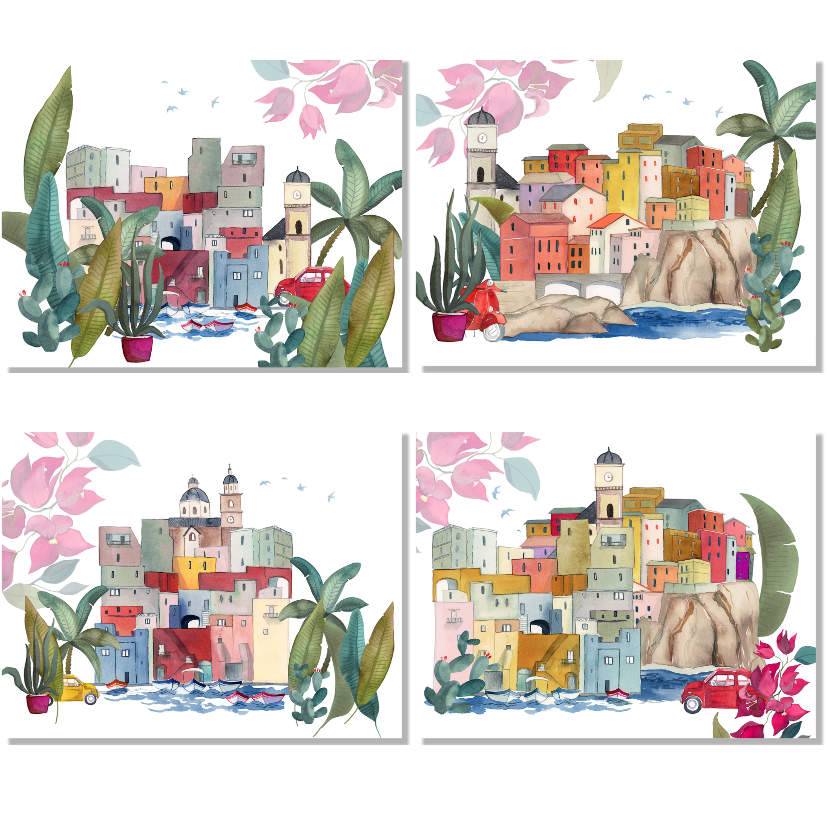 Set of 4 Placemats «La Riviera» Linen 100% Made in Italy