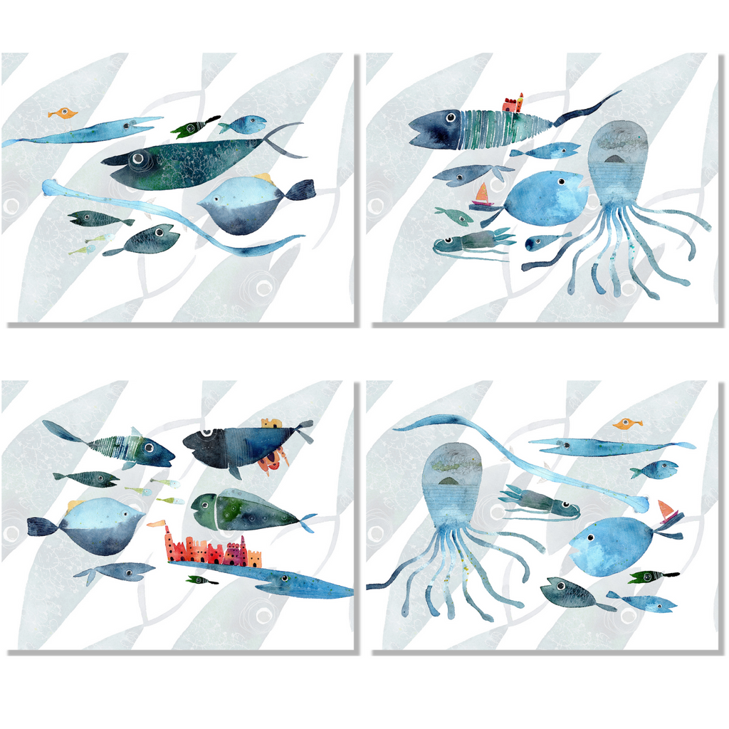 Set of 4 Placemats «Oltremare» Linen 100% Made in Italy - The Napking