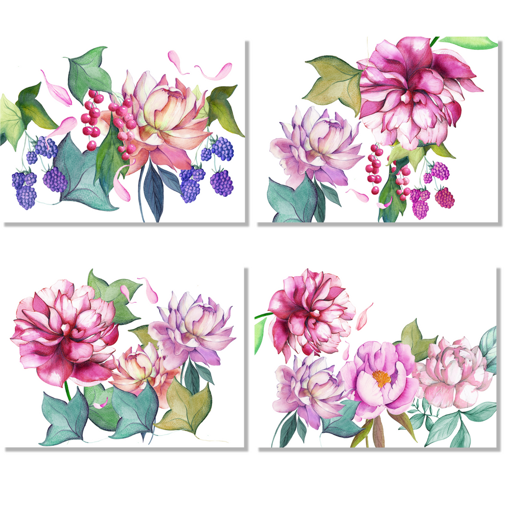 Set 4 Placemats Peonia Cotton Satin 100% Made in Italy