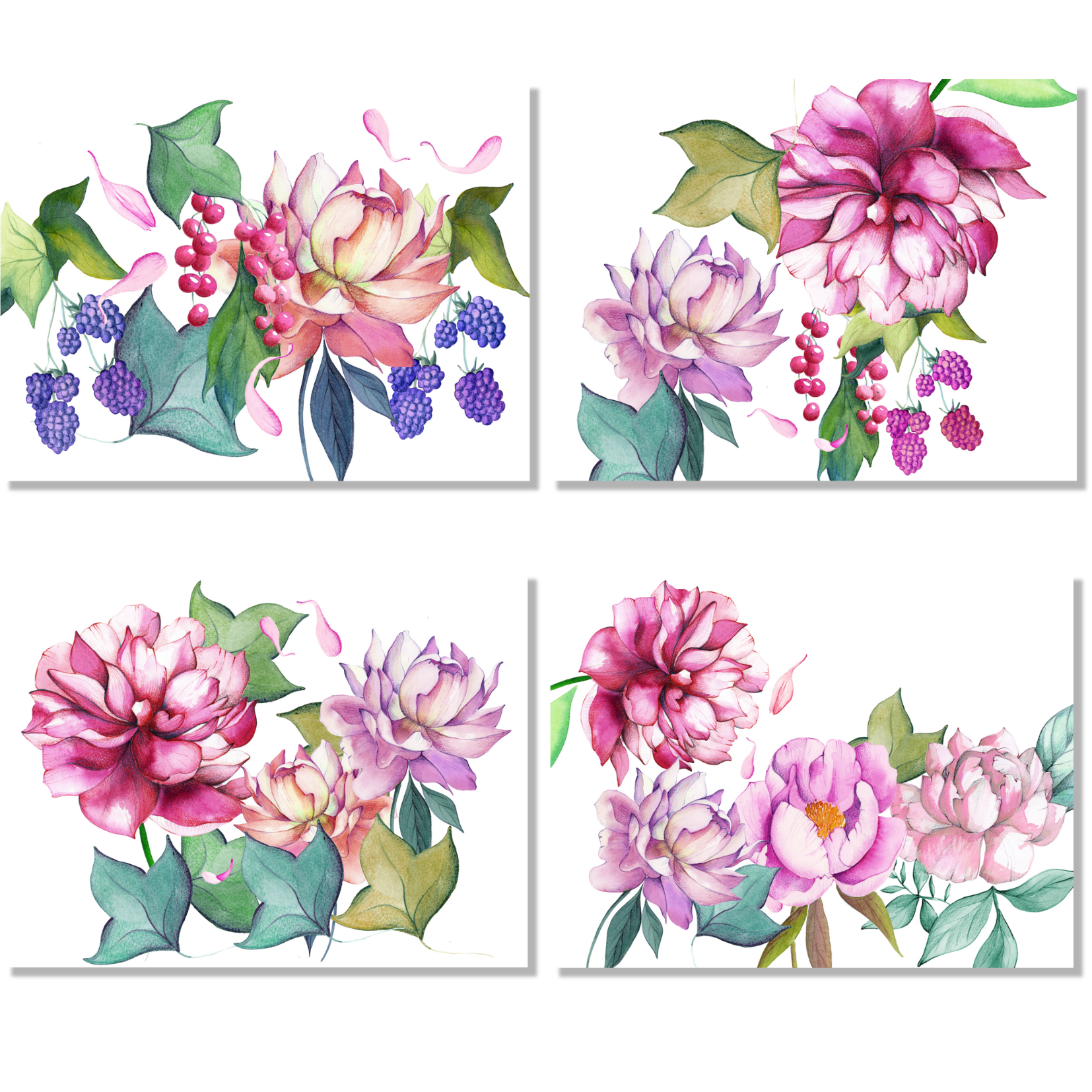 Set 4 Placemats Peonia Cotton Satin 100% Made in Italy