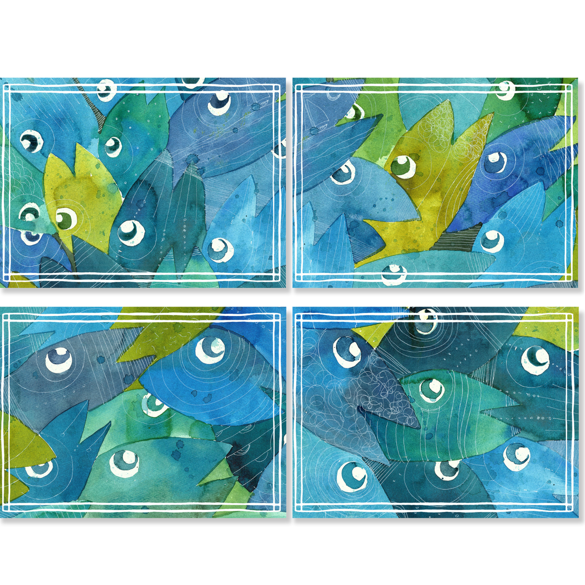 Lot de 4 sets de table Paranza en lin mélangé