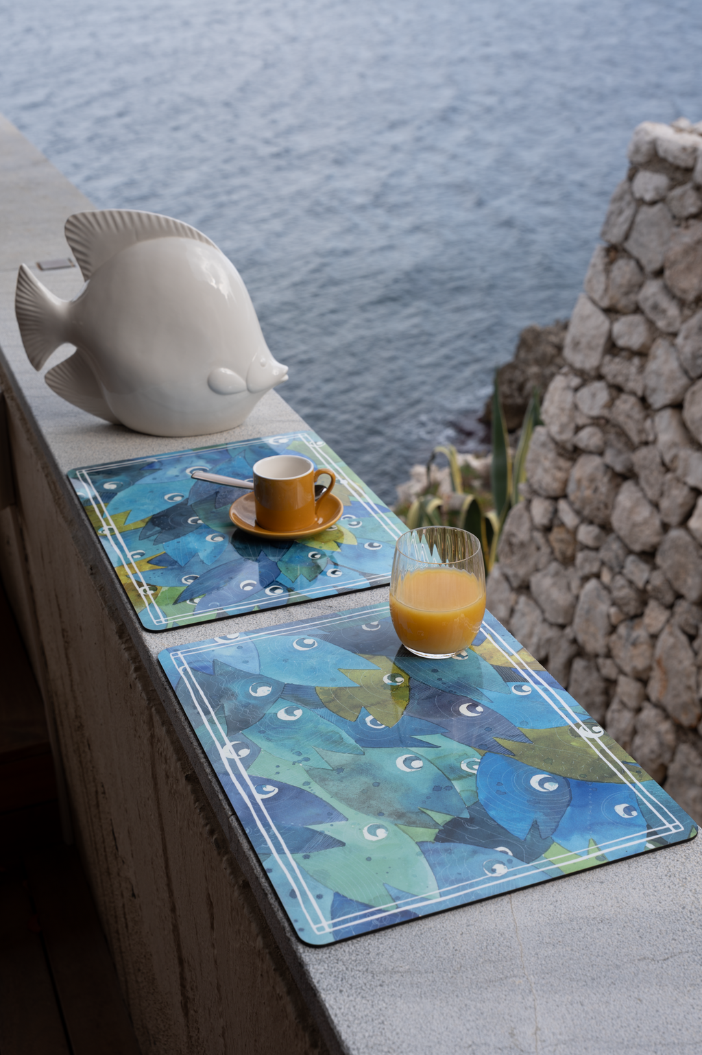 Set of 2 rectangular hardboard placemats Paranza