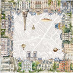 Paris tablecloth pure linen 180x180 cm with Paris-inspired illustrated print image 5