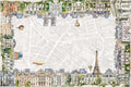 Paris tablecloth pure linen 180x180 cm with Paris-inspired illustrated print image 2