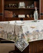 Paris tablecloth pure linen 110x110 cm with Paris-inspired illustrated print image 3