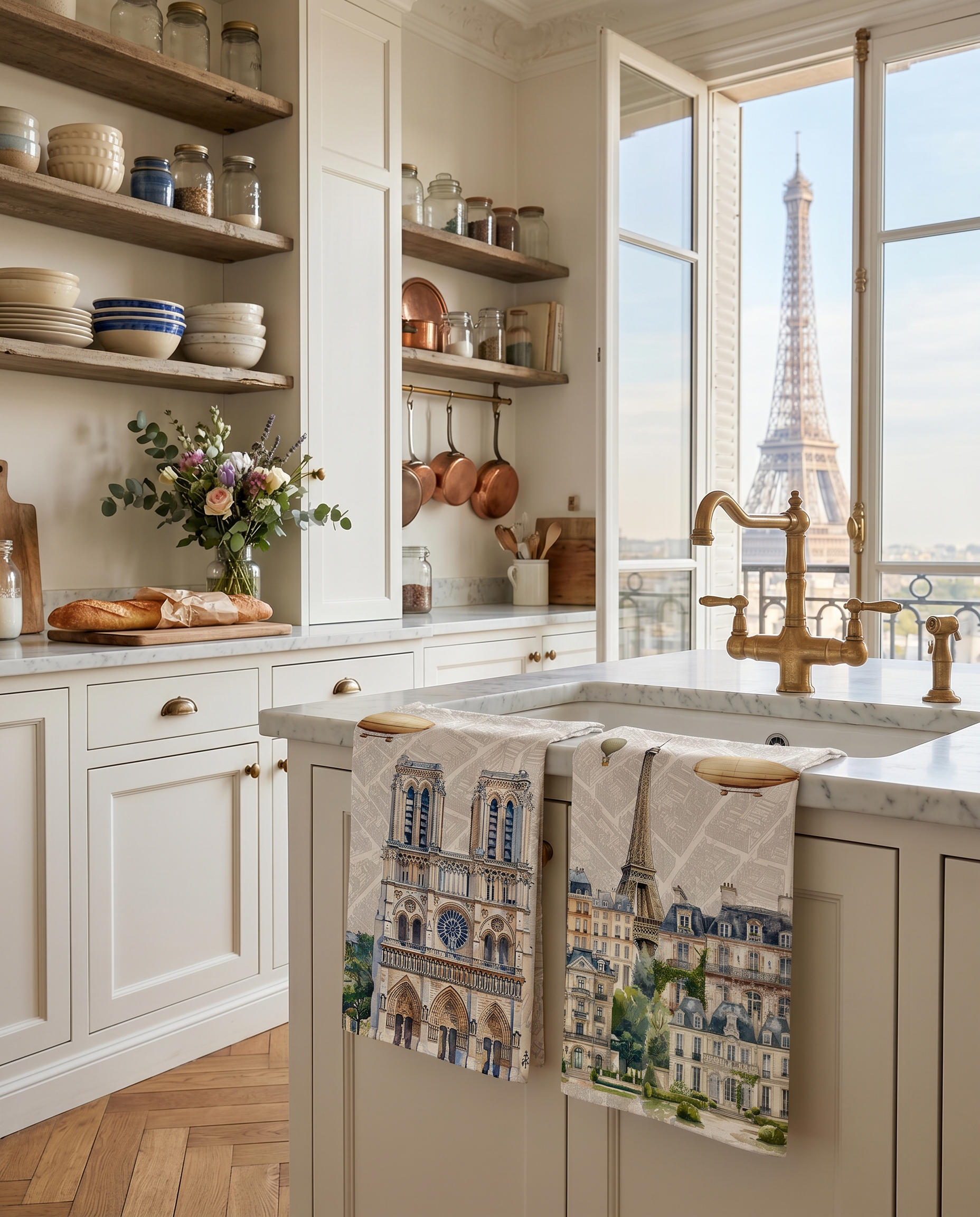 Paris Kitchen Towels Pure Linen
