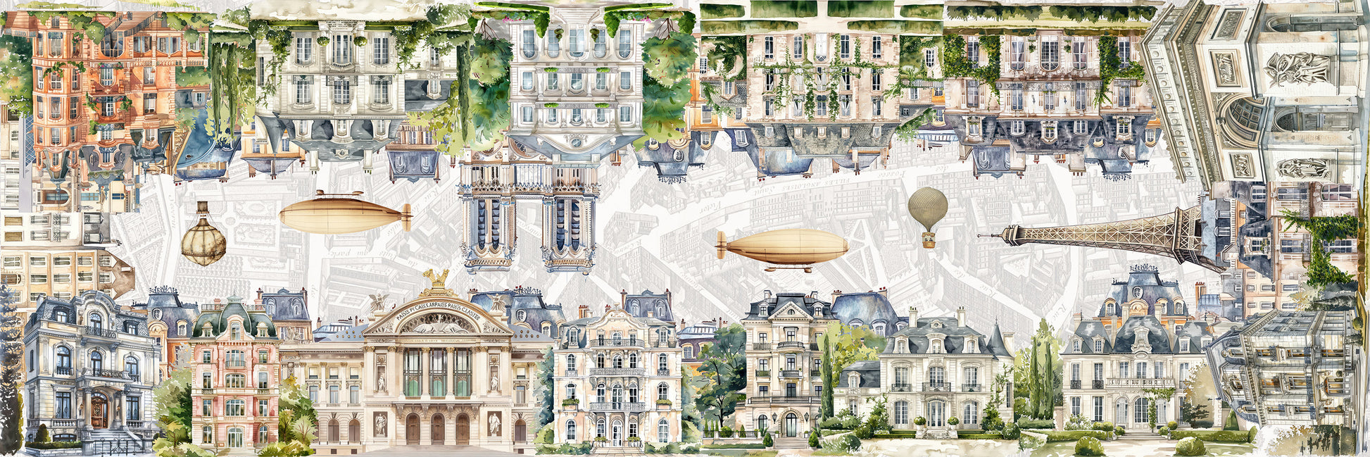 Paris runner pure linen 50x150 cm with Paris-inspired illustrated print image 2