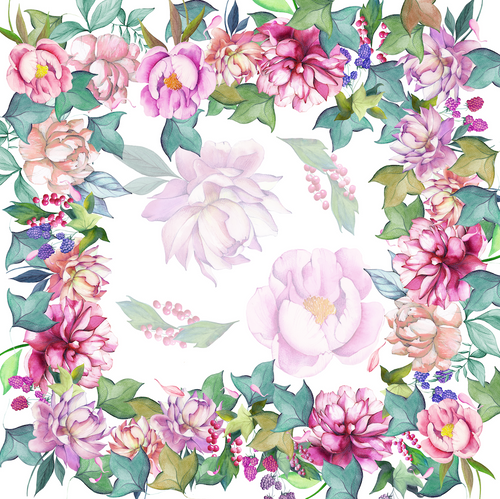 Cotton Satin Tablecloths Peonia 100% Made in Italy