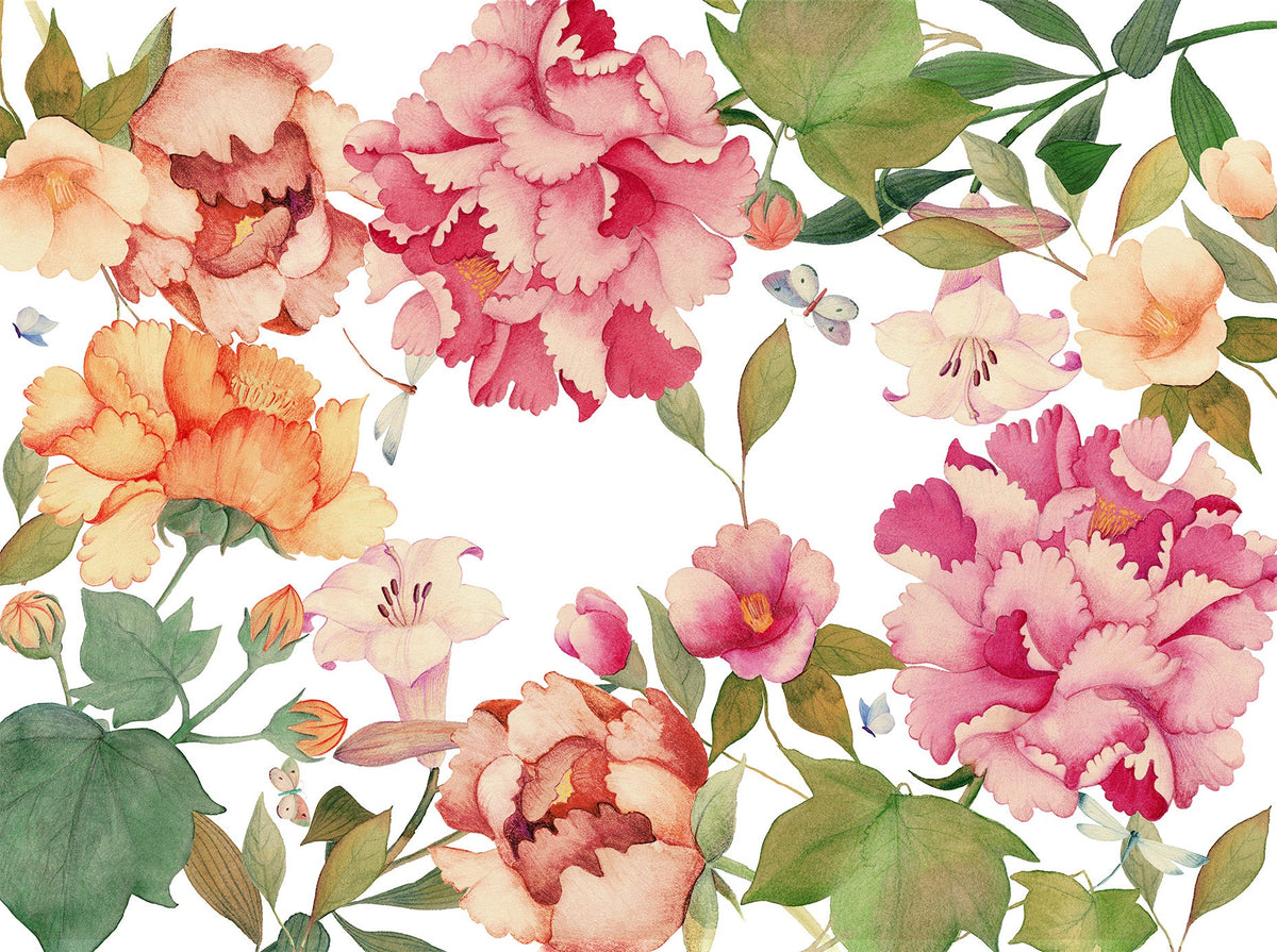 Nappe en lin « Pivoine », 100 % fabriquée en Italie
