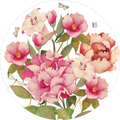 Set of 2 round hardboard placemats «Peony» 100% Made in Italy - The Napking