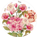 Set of 2 round hardboard placemats «Peony» 100% Made in Italy - The Napking