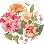 Set of 2 round hardboard placemats «Peony» 100% Made in Italy - The Napking