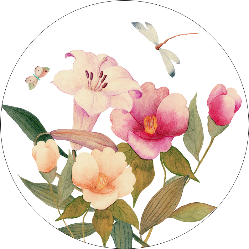 Set of 2 coasters «Peony» wood and cork - 100% Made in Italy - The Napking