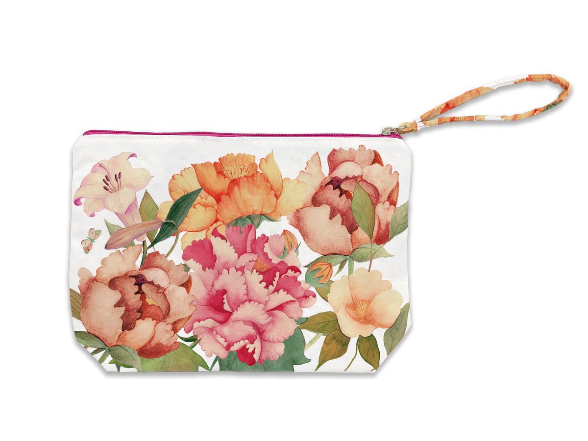 Cotton Pochette «Peony», 100% Made in Italy