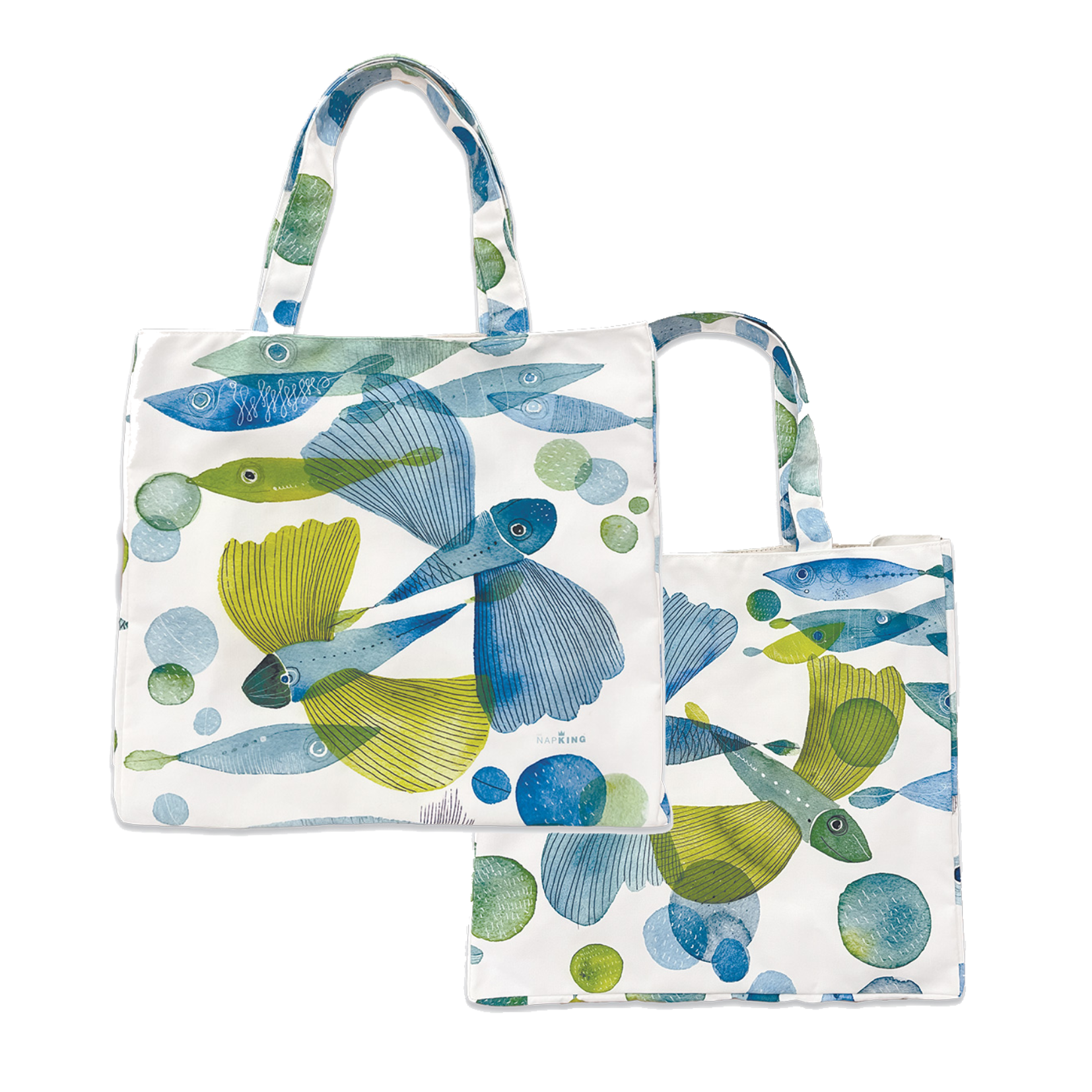Cotton Shopper bag Pesci Volanti, 100% Made in Italy