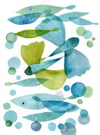 Kitchen Towels «Pesci Volanti», 100% Made in Italy
