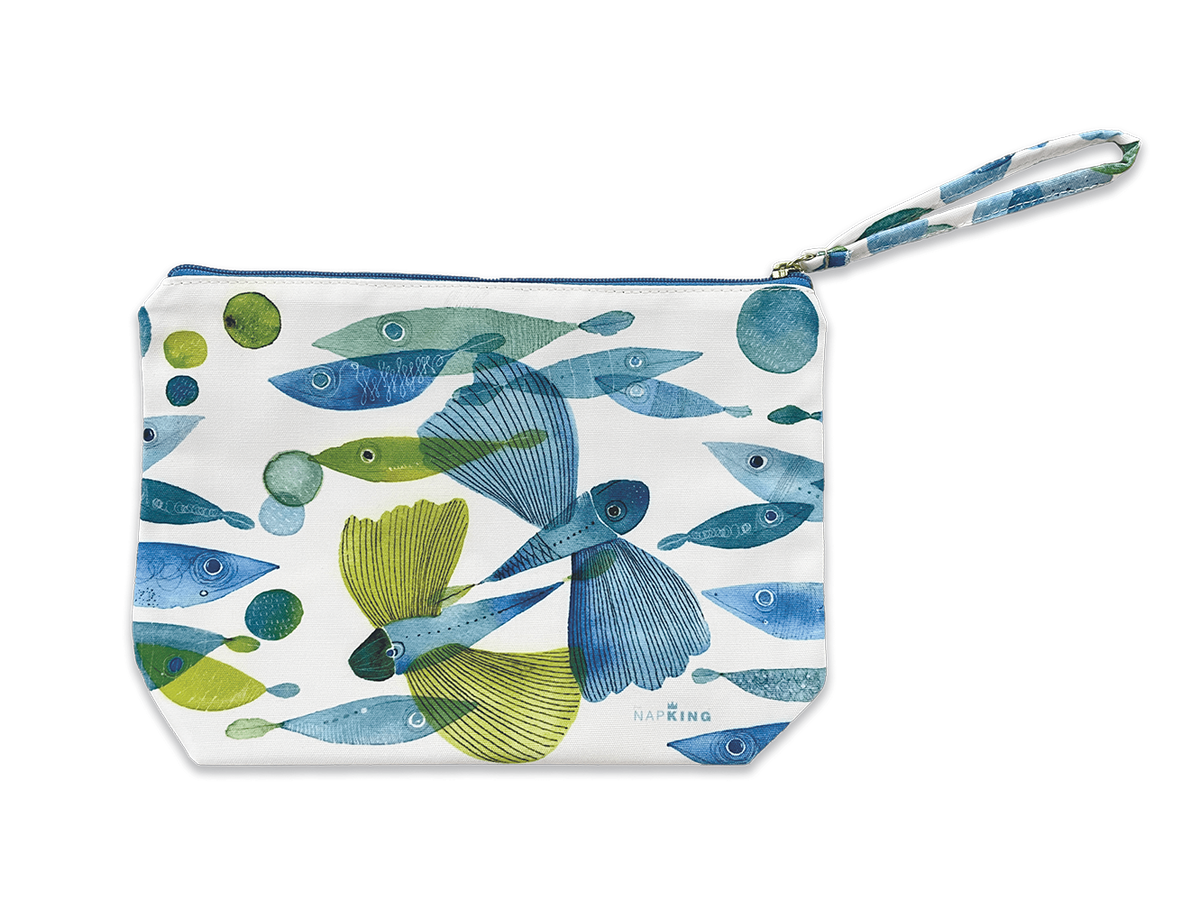 Cotton Pochette «Pesci Volanti», 100% Made in Italy