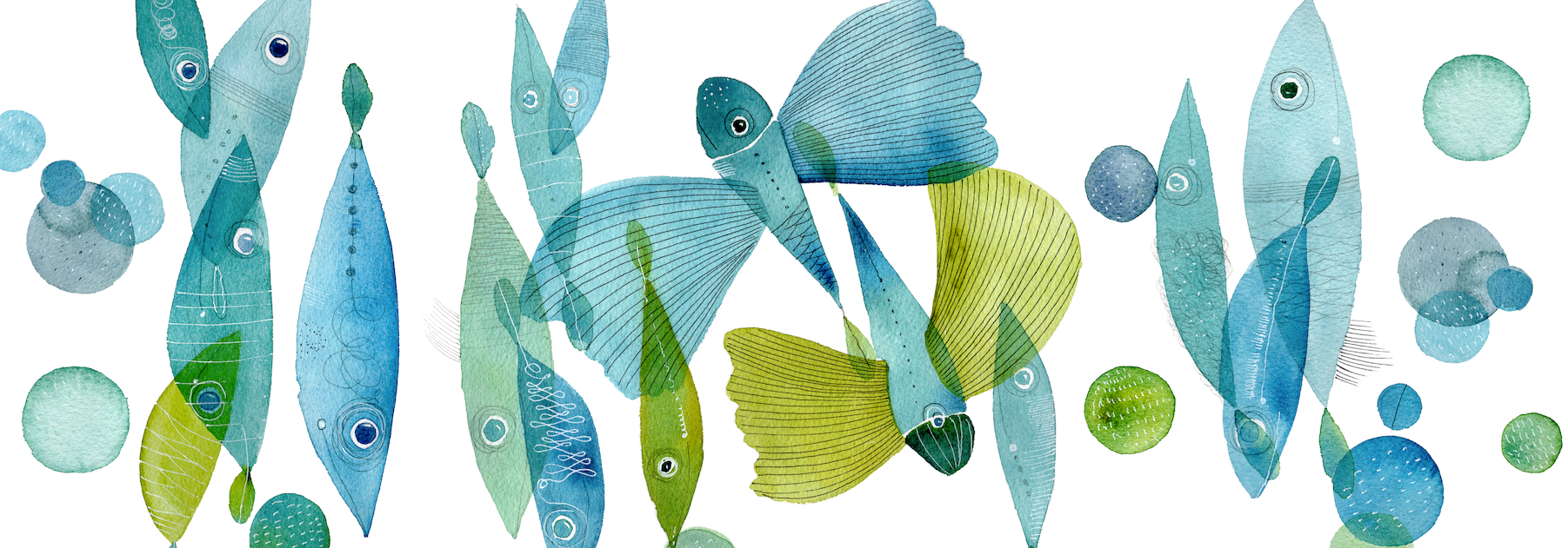 Pure Linen Runner «Pesci Volanti» 100% Made in Italy