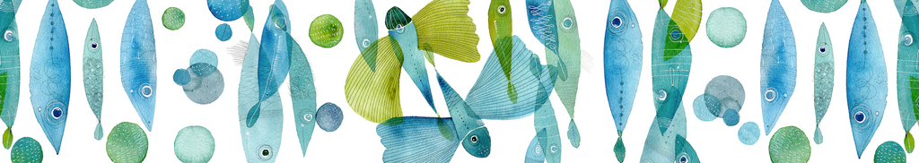 Pure Linen Runner «Pesci Volanti» 100% Made in Italy