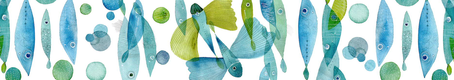 Pure Linen Runner «Pesci Volanti» 100% Made in Italy