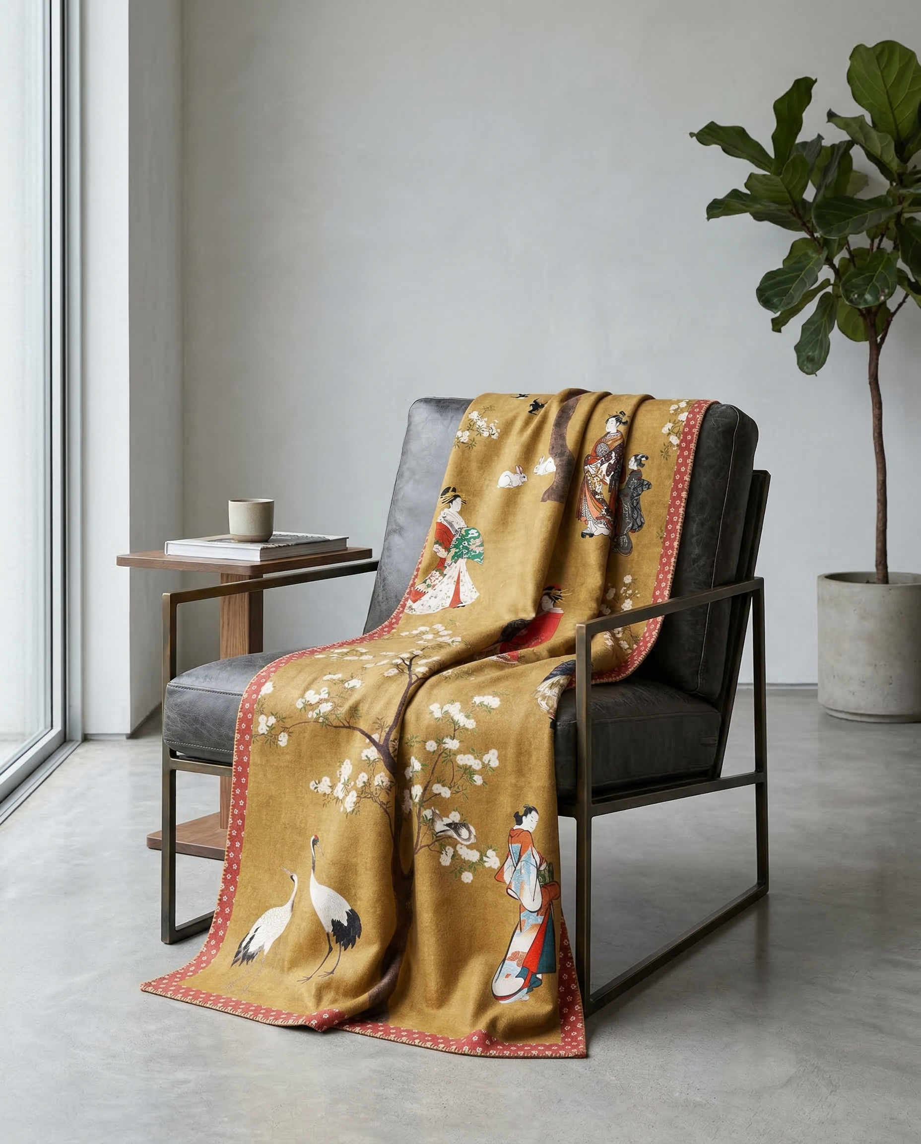 Plaid «Ukiyo», 100% Made in Italy