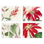 Set of 4 Placemats «Poinsetta» Linen 100% Made in Italy
