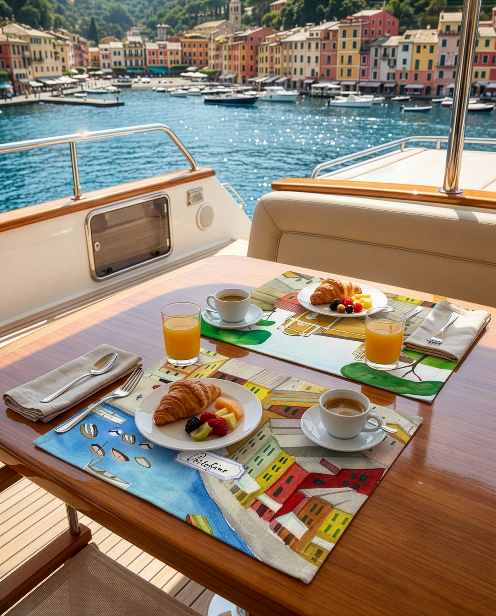 Set of 2 Placemats Set in Panama Cotton Portofino