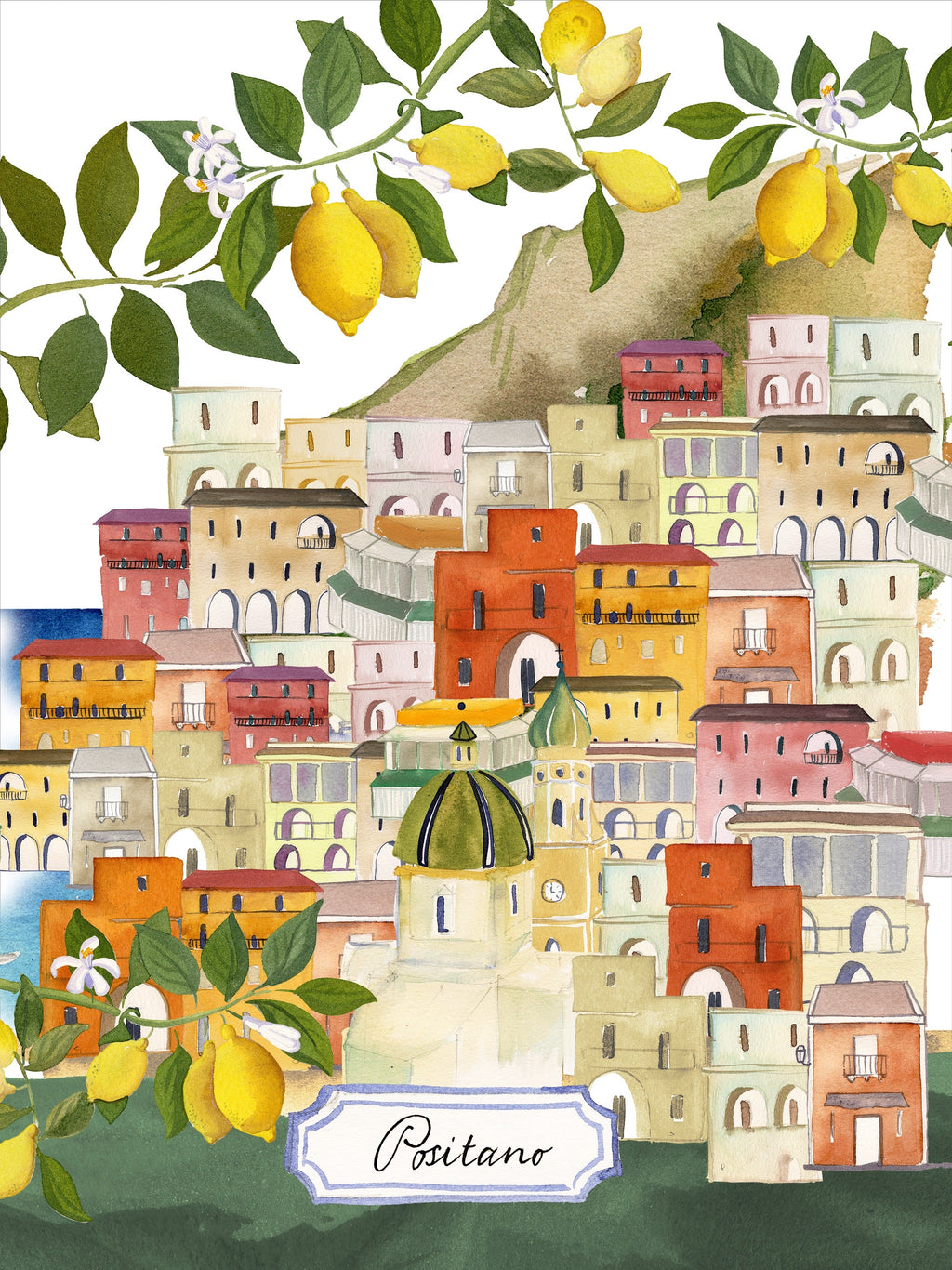 Kitchen Towels «Positano», 100% Made in Italy