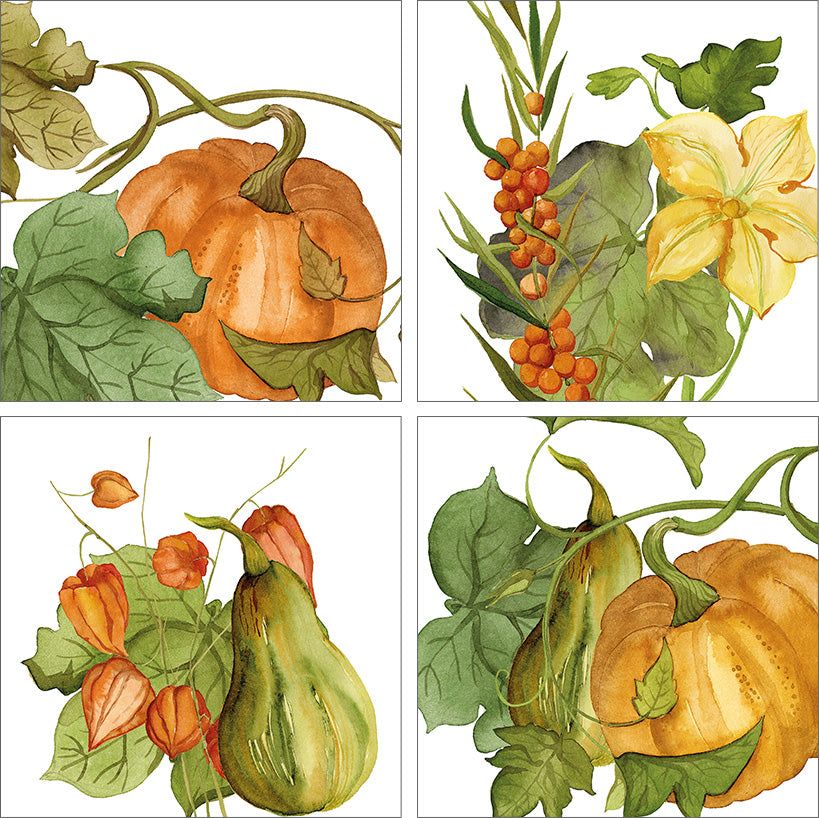 Set Of 4 Napkins Potirons 100% Made in Italy The Napking