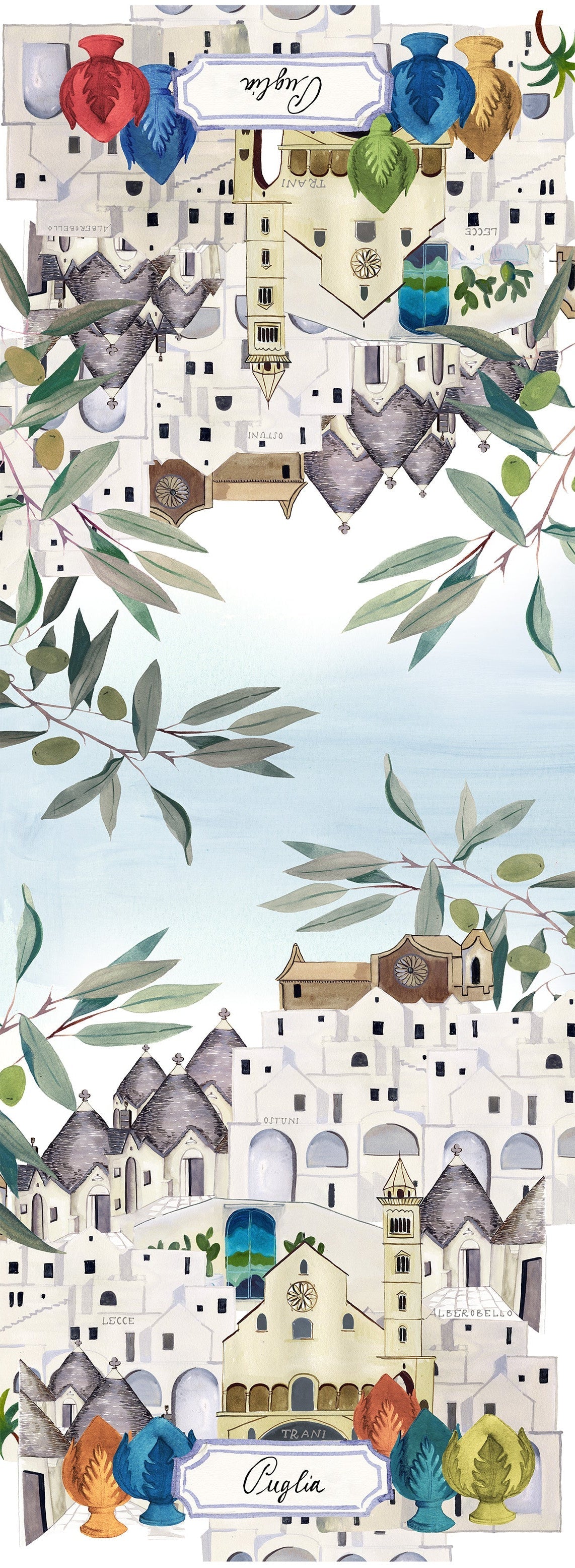 Pure Linen Runner «Puglia» 100% Made in Italy