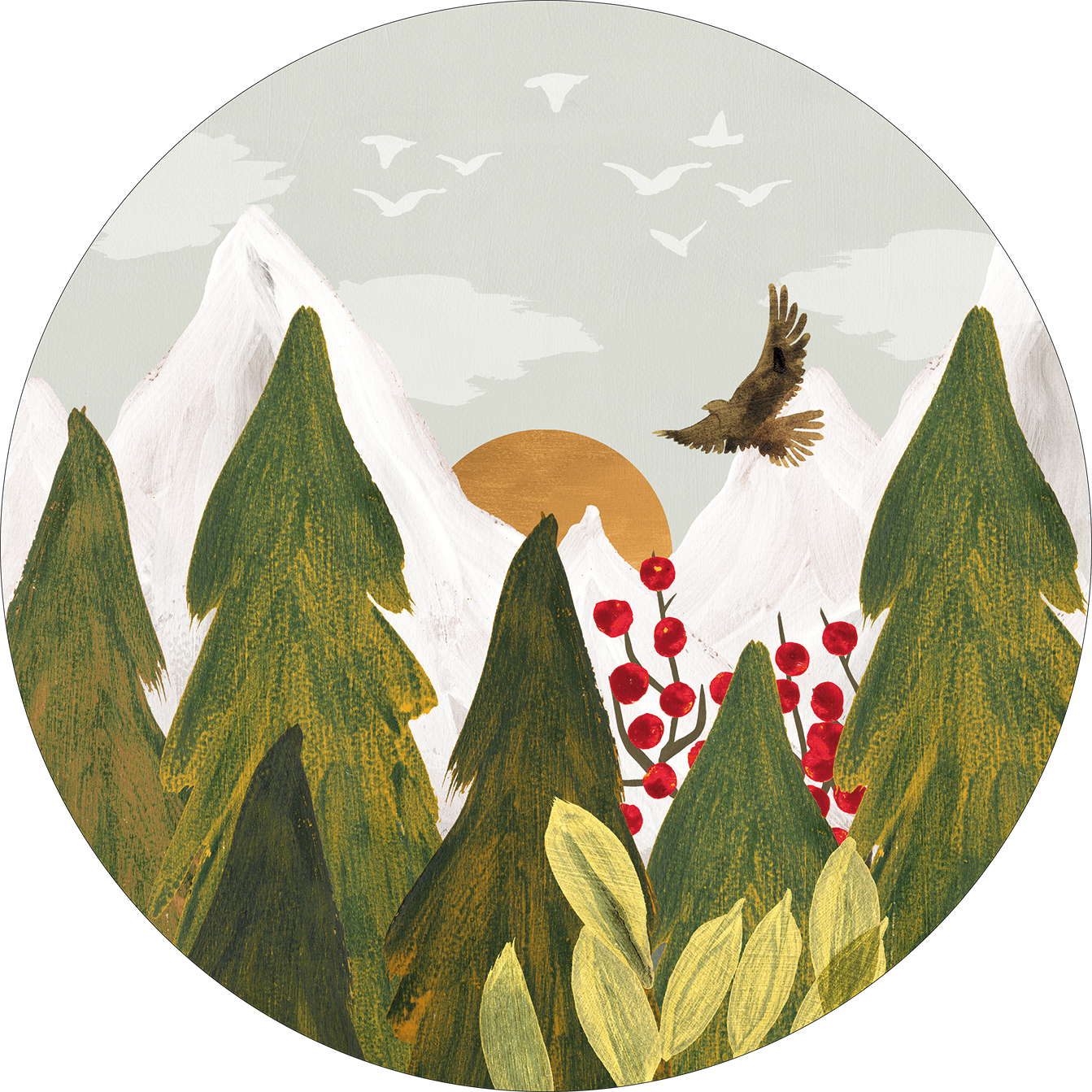 Set of 2 round hardboard placemats «Reinard» 100% Made in Italy