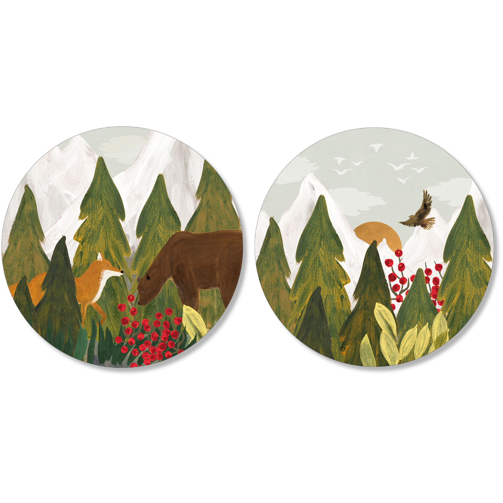 Reinard Set of 2 Round Placemats Hardboard