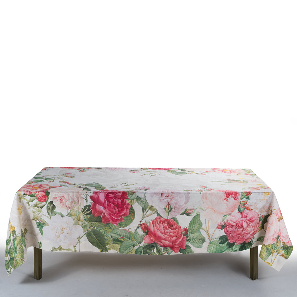 Linen Tablecloths «Roses»  100% Made in Italy