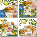 Set Of 4 Napkins «Positano» 100% Made in Italy