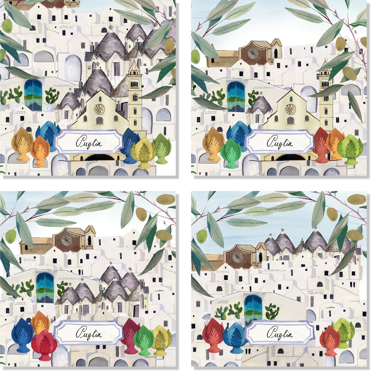 Set Of 4 Napkins «Puglia» 100% Made in Italy - The Napking